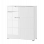 Komoda Selene 7 100 cm biela lesklá/matná