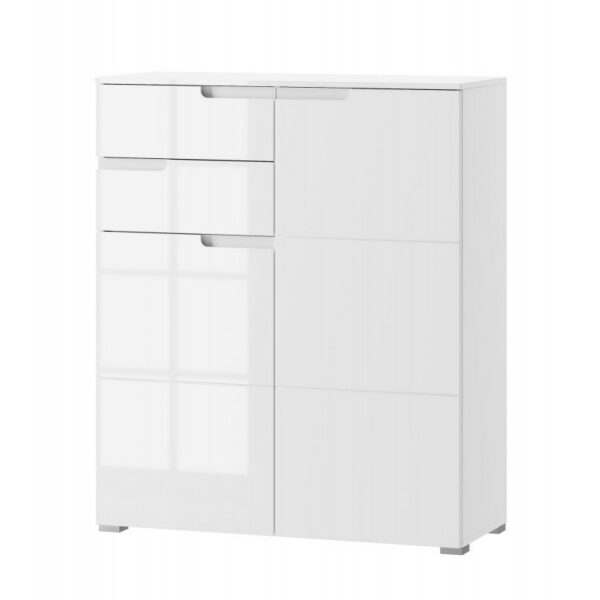 Komoda Selene 7 100 cm biela lesklá/matná