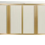 Komoda Stilig ST384 160 cm mramor/ecru/zlatá