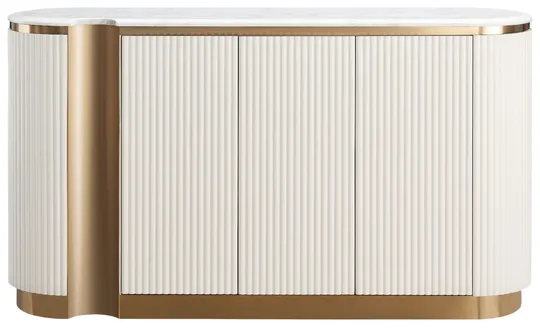 Komoda Stilig ST917 158 cm ecru/zlatá/mramor Komoda Stilig ST917 158 cm ecru/zlatá/mramor