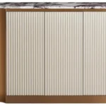 Komoda Stilig ST917 158 cm krémová/zlatá/mramor
