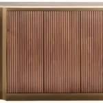 Komoda Stilig ST917 158 cm ořech/zlatá/travertin