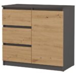 Komoda so zásuvkami 80 cm dub artisan/antracit
