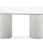Konferenčný stolík Apulias 120 cm biely/mramor