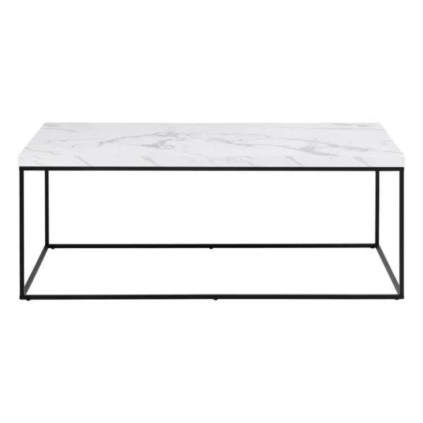 Konferenčný stolík Barossa 110 cm biely mramor/čierny