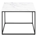 Konferenčný stolík Barossa 60 cm biely mramor/čierny
