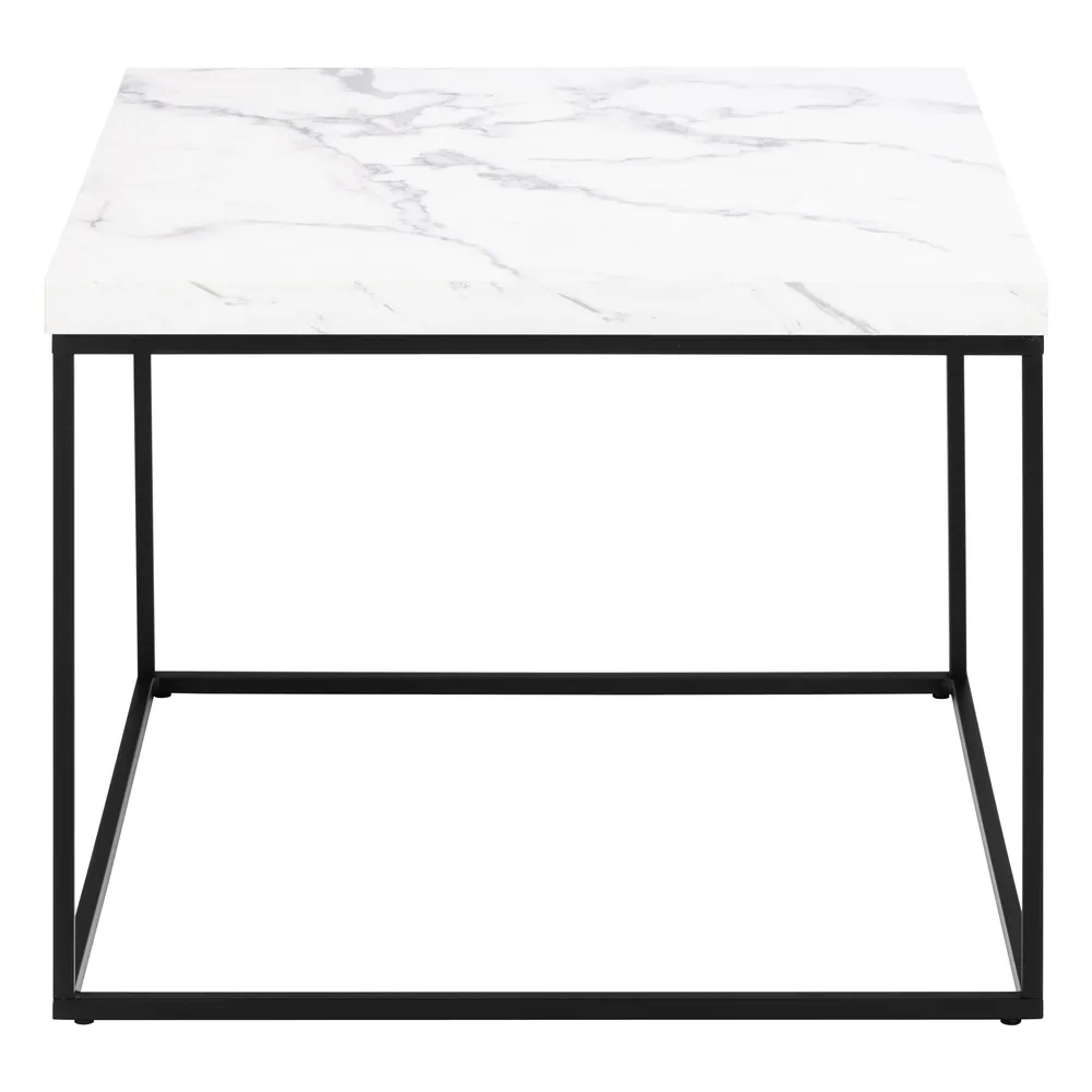 Konferenčný stolík Barossa 60 cm biely mramor/čierny Konferenčný stolík Barossa 60 cm biely mramor/čierny