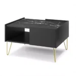 Konferenčný stolík Harmony Va 97 cm čierny/čierny mramor