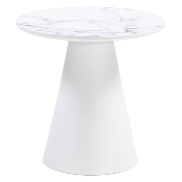 Konferenčný stolík Margos 46 cm biely/mramor I