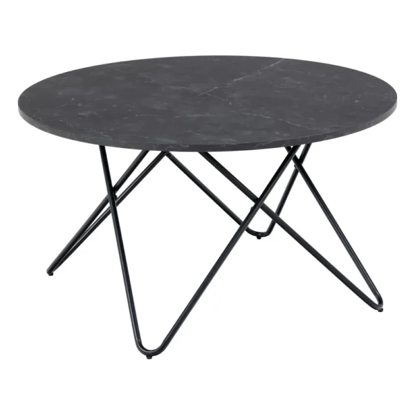 Konferenčný stolík Wyre 80 cm čierny mramor