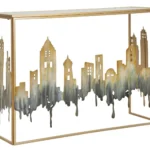 Konzolový stolík City 110 cm zlatý/viacfarebný