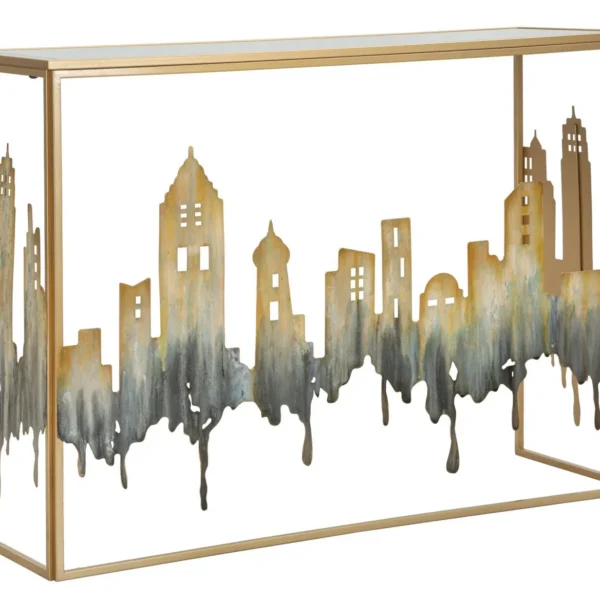 Konzolový stolík City 110 cm zlatý/viacfarebný