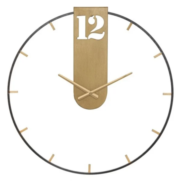 Kovové nástenné hodiny Goldy 60 cm čierne/zlaté