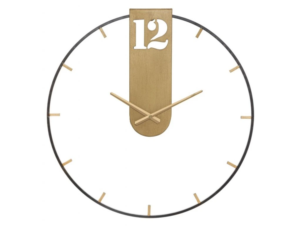 Kovové nástenné hodiny Goldy 60 cm čierne/zlaté Kovové nástenné hodiny Goldy 60 cm čierne/zlaté