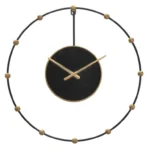 Kovové nástenné hodiny Pearl 61 cm čierne/zlaté