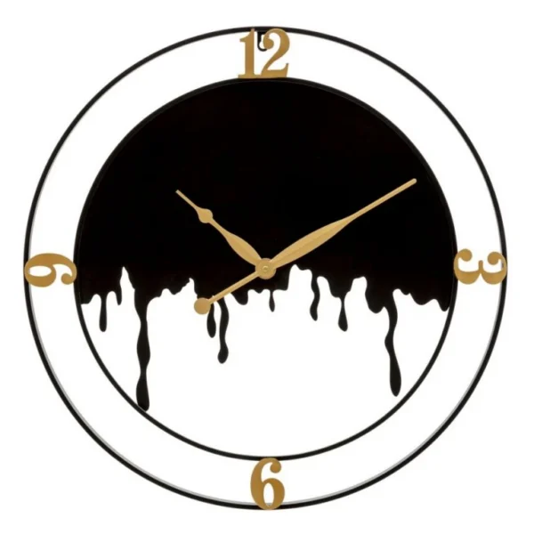 Kovové nástenné hodiny Splash 66 cm čierne/zlaté