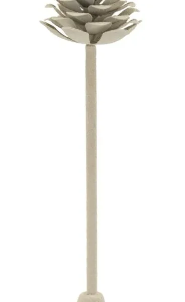 Kovový svietnik Pigna 33 cm krémový