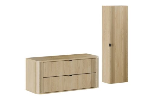 Kúpeľňová zostava Ovalia so skrinkami 120 cm dub Cremona Kúpeľňová zostava Ovalia so skrinkami 120 cm dub Cremona