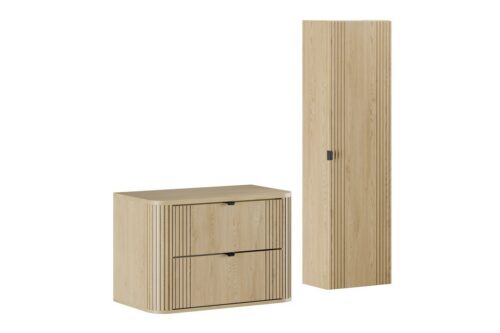 Kúpeľňová zostava Ovalia so skrinkami 80 cm dub Cremona Kúpeľňová zostava Ovalia so skrinkami 80 cm dub Cremona