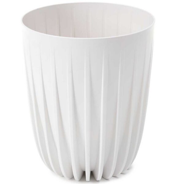 Kvetináč PRÚŽKOVANÝ ECO VII 19 cm biely
