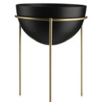 Kvetináč na stojane LOFT II 25 cm čierna/zlatá