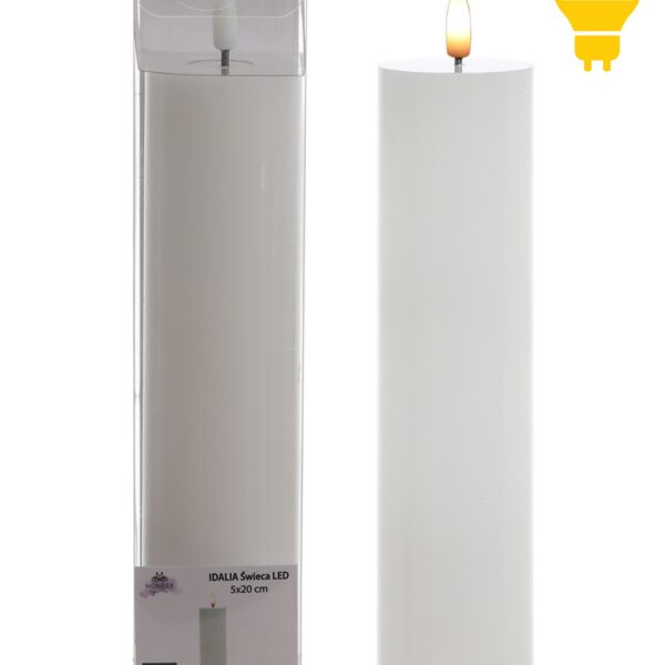 LED sviečka IDALIA 23 cm biela