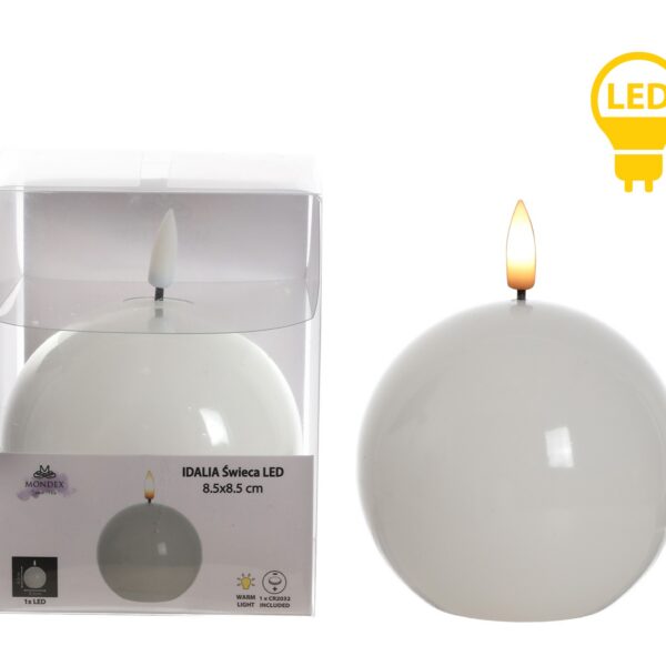 LED sviečka IDALIA BEAD 11 cm biela