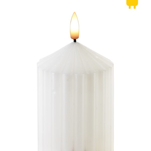 LED sviečka Idalia 7x14 cm biela