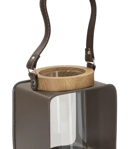 Lucerna Sklo 18 cm hnedá/číra