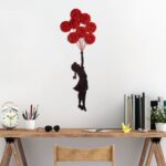 Nástenná kovová dekorácia Banksy 11-1 čierna/červená