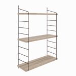Nástenná polica ARMONI II 72 cm dub san remo/čierna