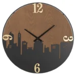 Nástenné hodiny City 60 cm hnedé/čierne