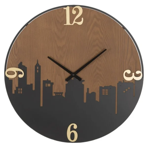 Nástenné hodiny City 60 cm hnedé/čierne