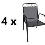 4 ks BABU záhradná kovová stolička