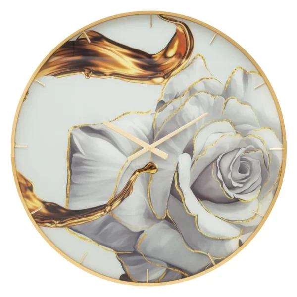 Nástenné hodiny Glass Rose 80 cm viacfarebné/zlaté