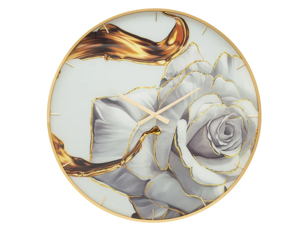 Nástenné hodiny Glass Rose 80 cm viacfarebné/zlaté Nástenné hodiny Glass Rose 80 cm viacfarebné/zlaté