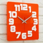 Nástenné hodiny Logic 30 cm biele/oranžové