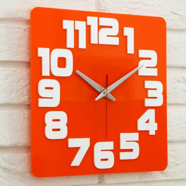 Nástenné hodiny Logic 30 cm biele/oranžové