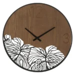 Nástenné hodiny Super Leaf 60 cm hnedé/čierne