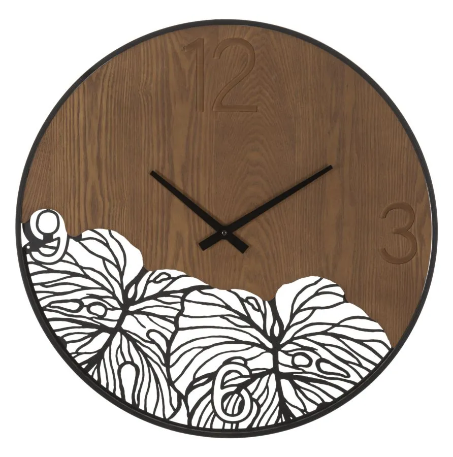 Nástenné hodiny Super Leaf 60 cm hnedé/čierne Nástenné hodiny Super Leaf 60 cm hnedé/čierne