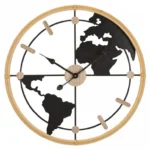 Nástenné hodiny World 60 cm čierne/hnedé