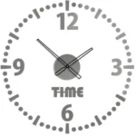 Nástenné samolepiace hodiny Roundy 78 cm sivé