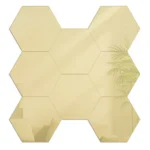 Nástenné samolepiace zrkadlo Hexagon zlaté