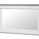 Nástenné zrkadlo Rimini 100 cm z masívu bielej/hnedej