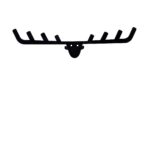Nástenný kovový vešiak Antler 66 cm čierny