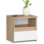 Nočný stolík CL1 40 cm dub sonoma/biely
