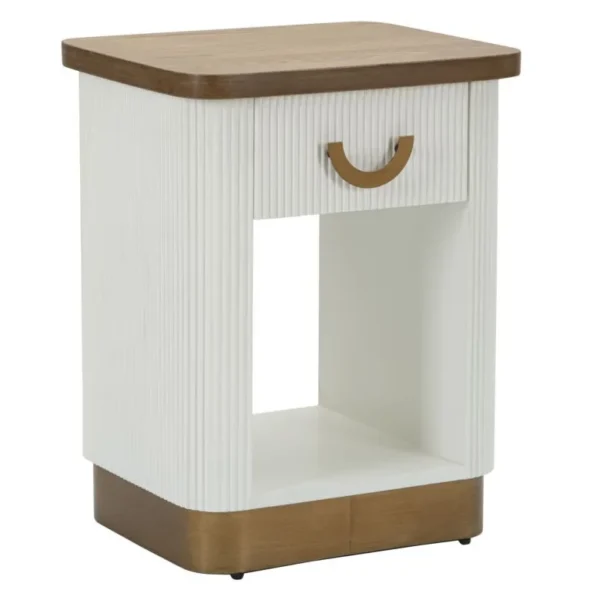 Nočný stolík Tolosa 48 cm biely/jaseň