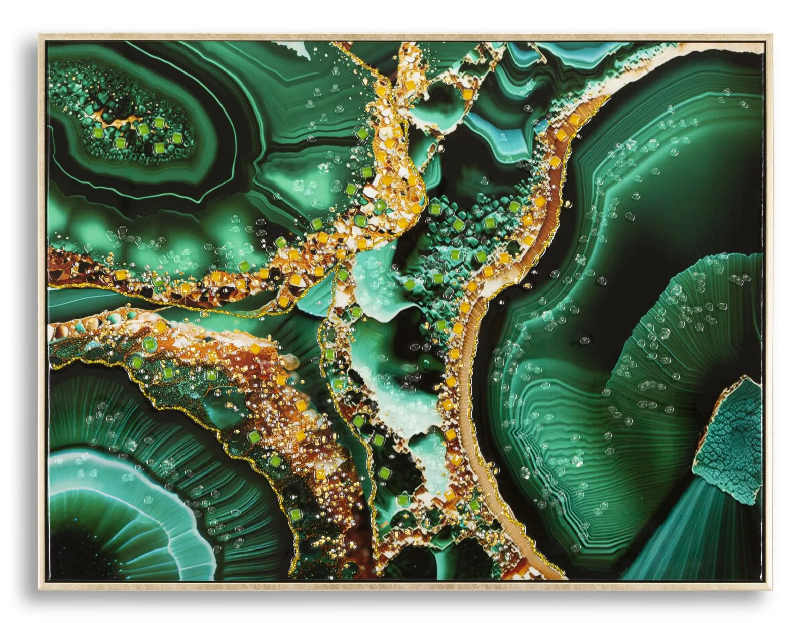 Obraz Smaragdový 82x62 cm zelený/zlatý Obraz Smaragdový 82x62 cm zelený/zlatý