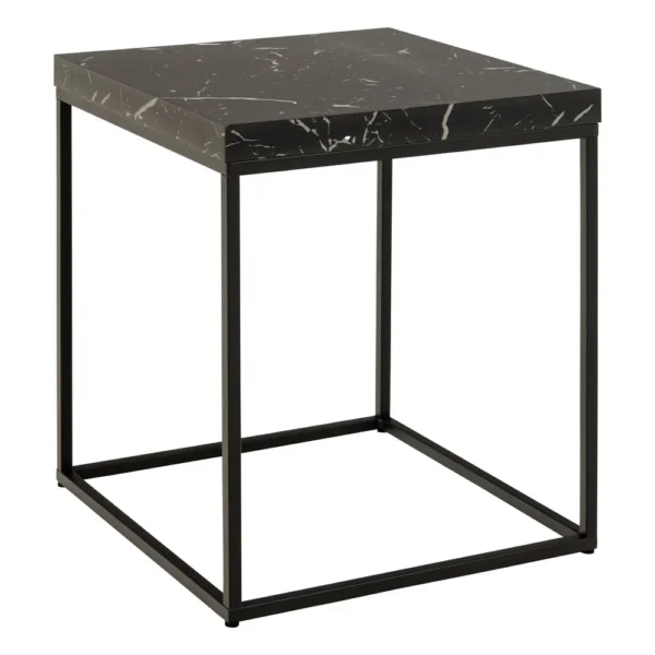 Odkladací stolík Barossa 40 cm mramor/čierny