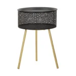 Odkladací stolík Blacky 35 cm čierno/zlatý